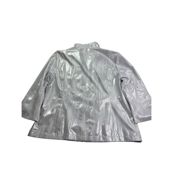 Zenergy Neema Foil Bay Jacket Full Zip Womens Size 2 (US L) Silver New - Picture 4 of 7